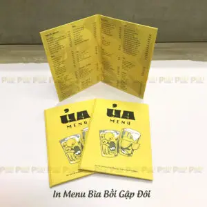 In Menu Bìa Bồi Gập Đôi tại Nhà in Phát