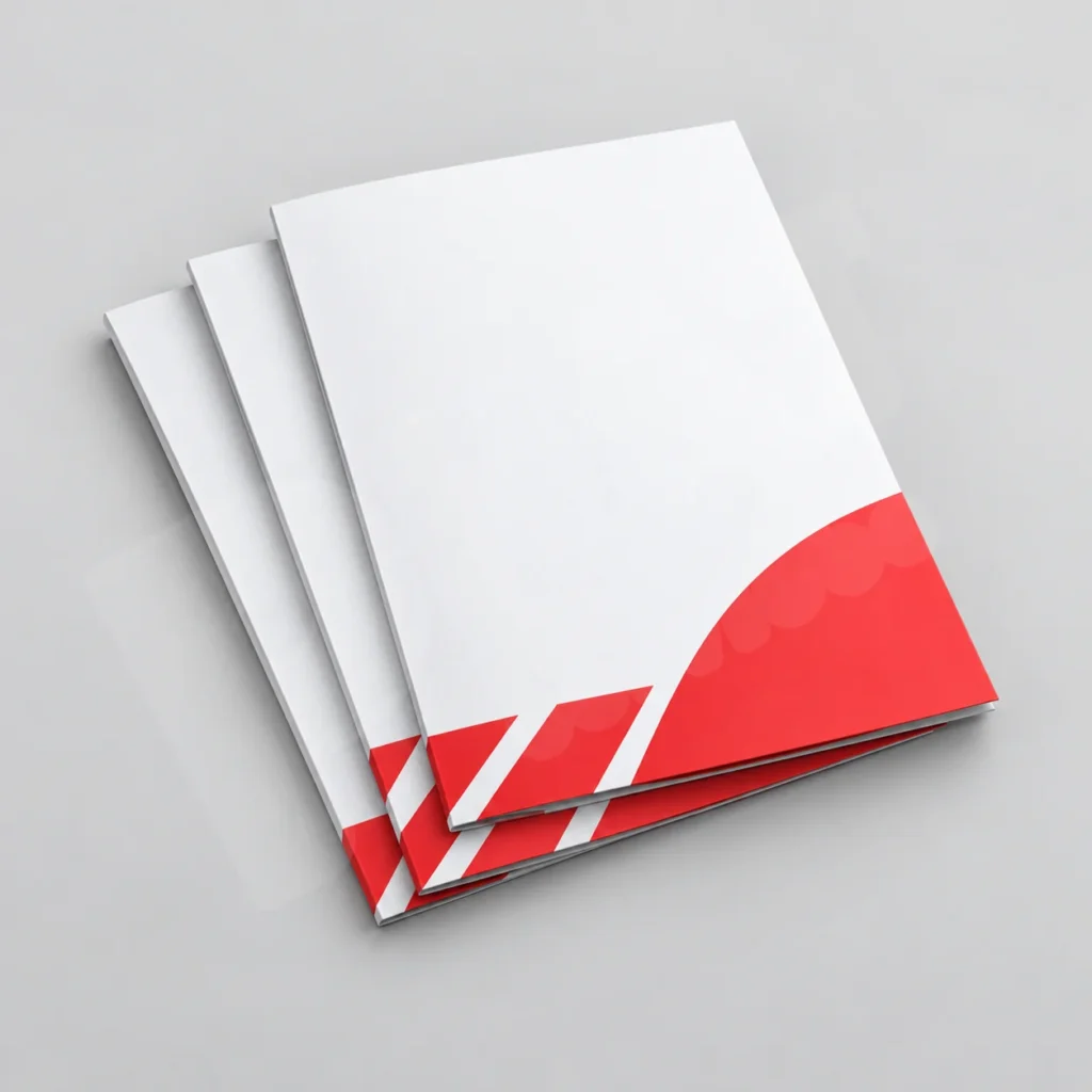 In Folder Offset Số Lượng Lớn 2 In folder offset theo lô, ba bìa giấy gấp đóng với bố cục đỏ trắng