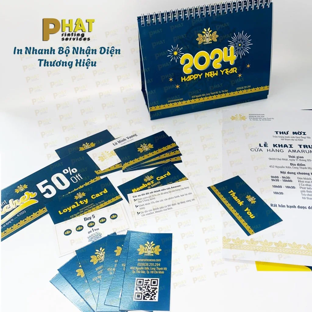 in bộ nhận diện thương hiệu tại Nhà in Phát