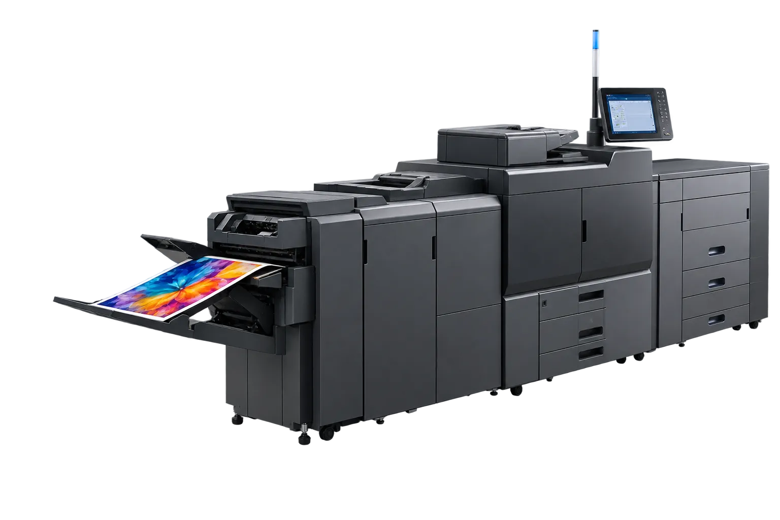 Máy in kỹ thuật số Ricoh Pro C7210S 5 màu đang vận hành tại Nhà in Phát