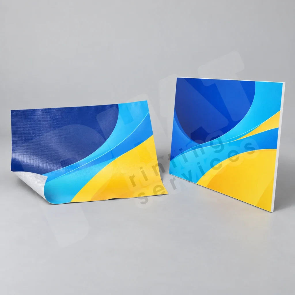 Phông mềm và tấm PP bồi Formex minh họa hai dạng backdrop trên nền studio xám