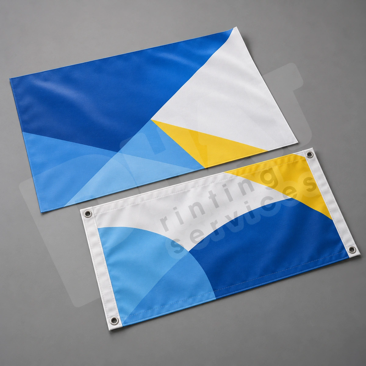 Hai tấm banner minh họa khác biệt mép cắt và mép có khoen khi xác định phạm vi báo giá
