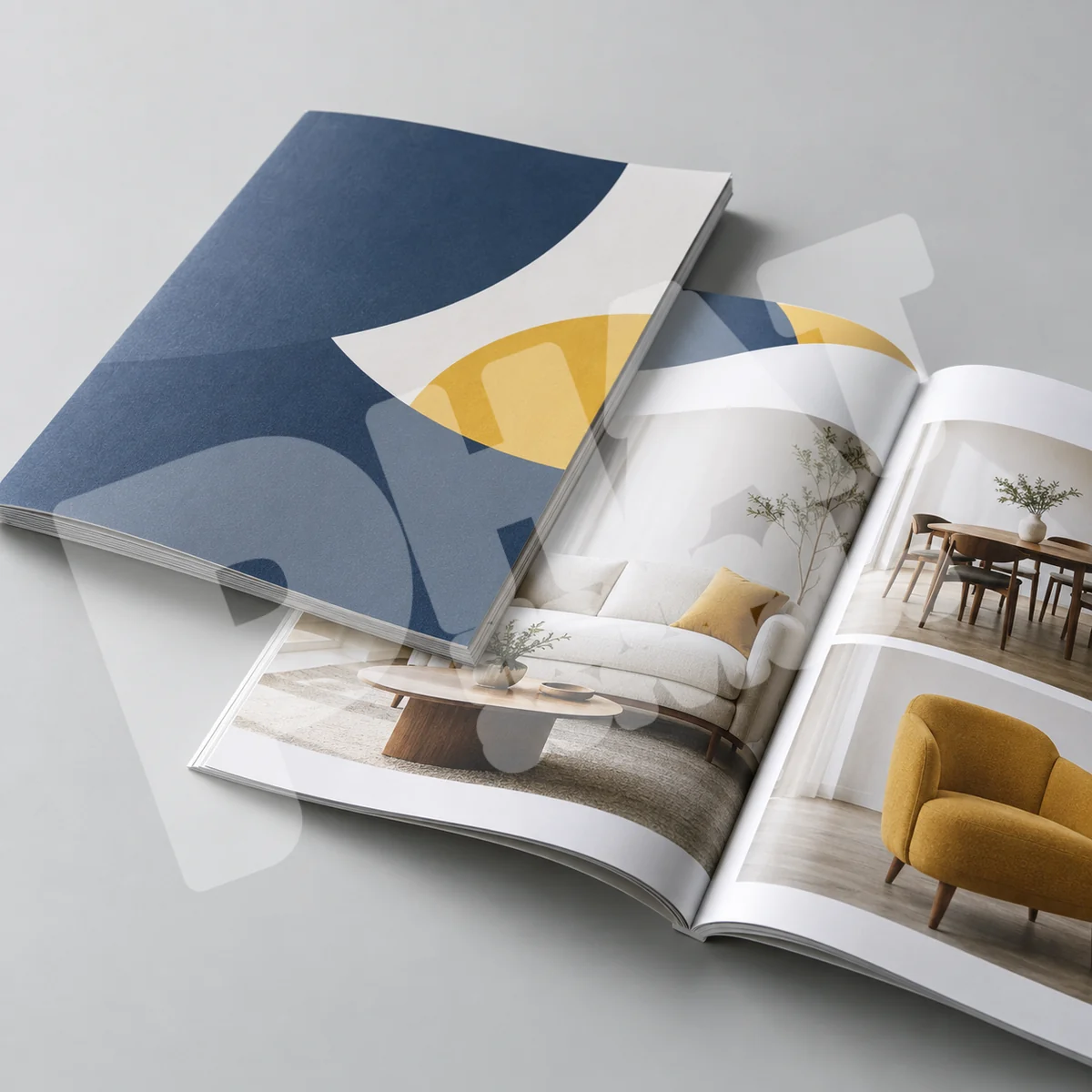 Hai catalogue cho thấy sự khác nhau giữa giấy bìa và giấy ruột