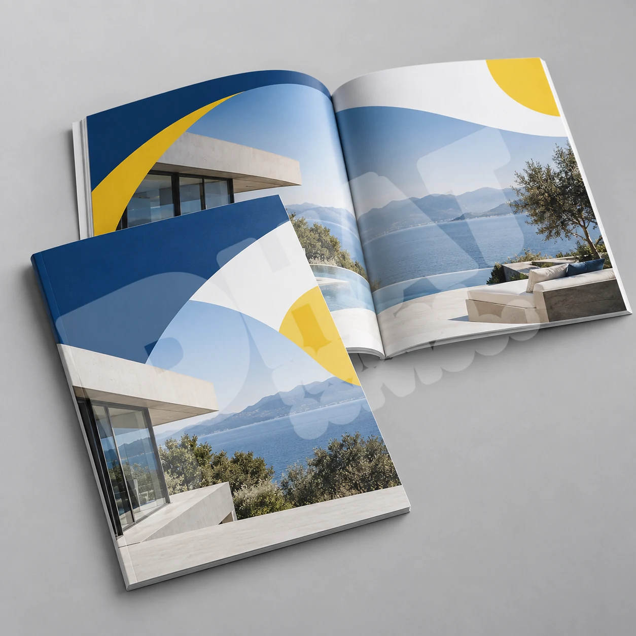 Cuốn catalogue thành phẩm và bản in thử để đối chiếu mép xén, trang và kiểu đóng