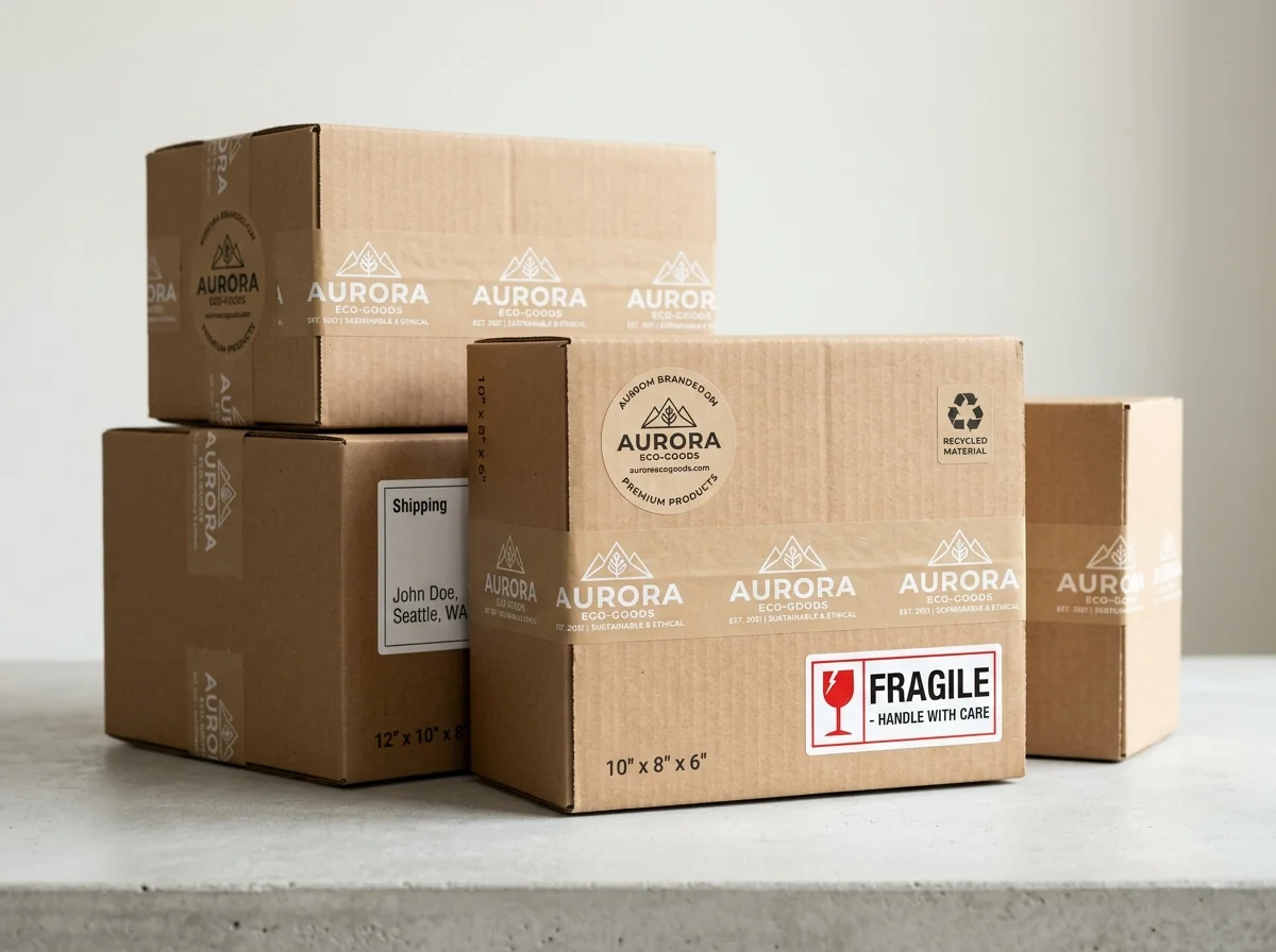 In Tem Nhãn Đóng Gói Shopee & Shop Online – Lấy Nhanh 2 Giờ Tại TP.HCM 2 In tem nhãn đóng gói Shopee dán niêm phong hộp carton tại TP.HCM