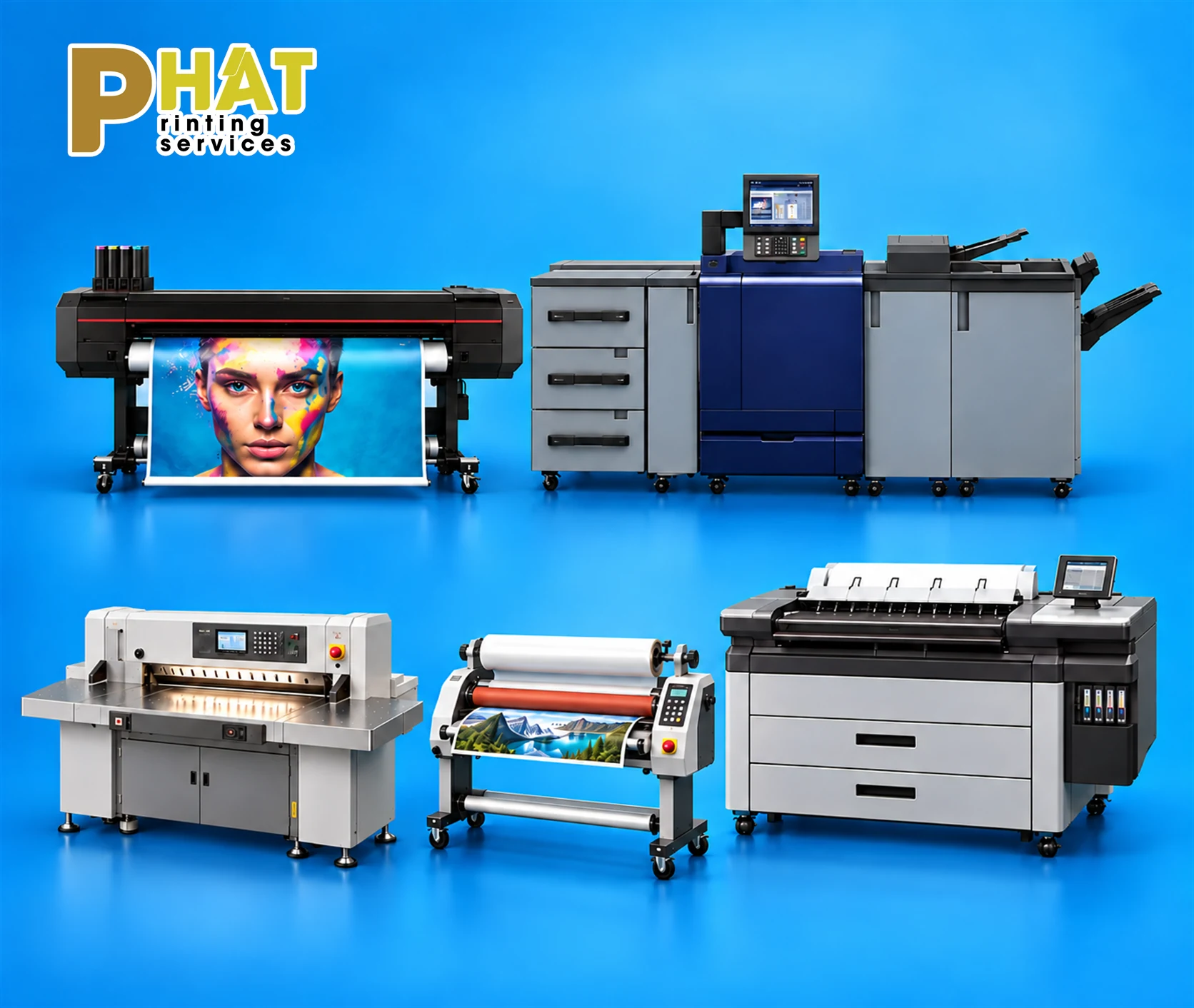 Thiết bị in kỹ thuật số, in khổ lớn và gia công sau in của Nhà in Phát