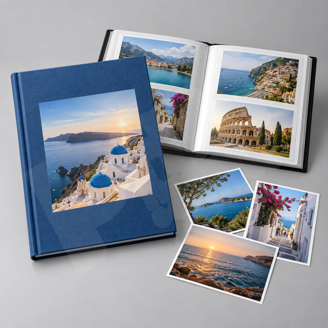 Album ảnh photobook,album ảnh rời – Ảnh render minh họa photobook và album ảnh rời để so sánh cách lưu ảnh, góc bố cục thứ hai