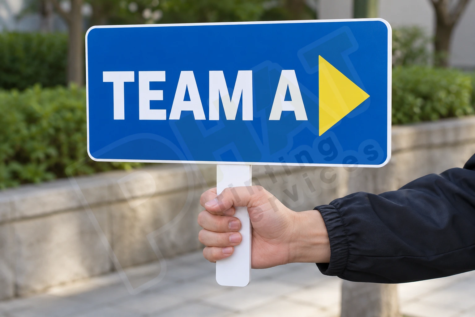 Hashtag team building: nhận diện đội và sử dụng tại hoạt động ngoài trời 3 Render cận cảnh minh họa vùng cầm và cạnh bảng nhận diện đội