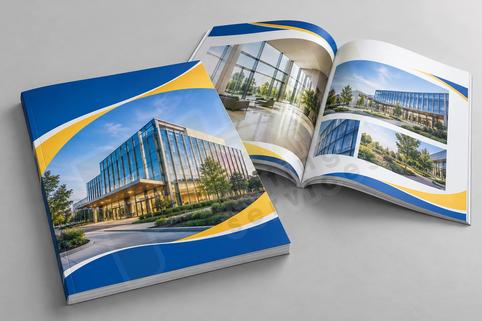 In Catalogue gáy keo 4 Catalogue gáy keo với bìa liền và cuốn mở thể hiện độ cong tại gáy