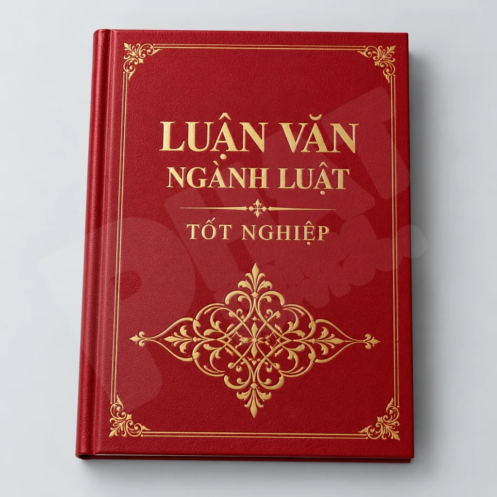 In luận văn luật, hành chính: kiểm chú thích, văn bản viện dẫn và trang xác nhận 1 Bìa da đỏ đô mạ chữ vàng cho luận văn luật, hành chính