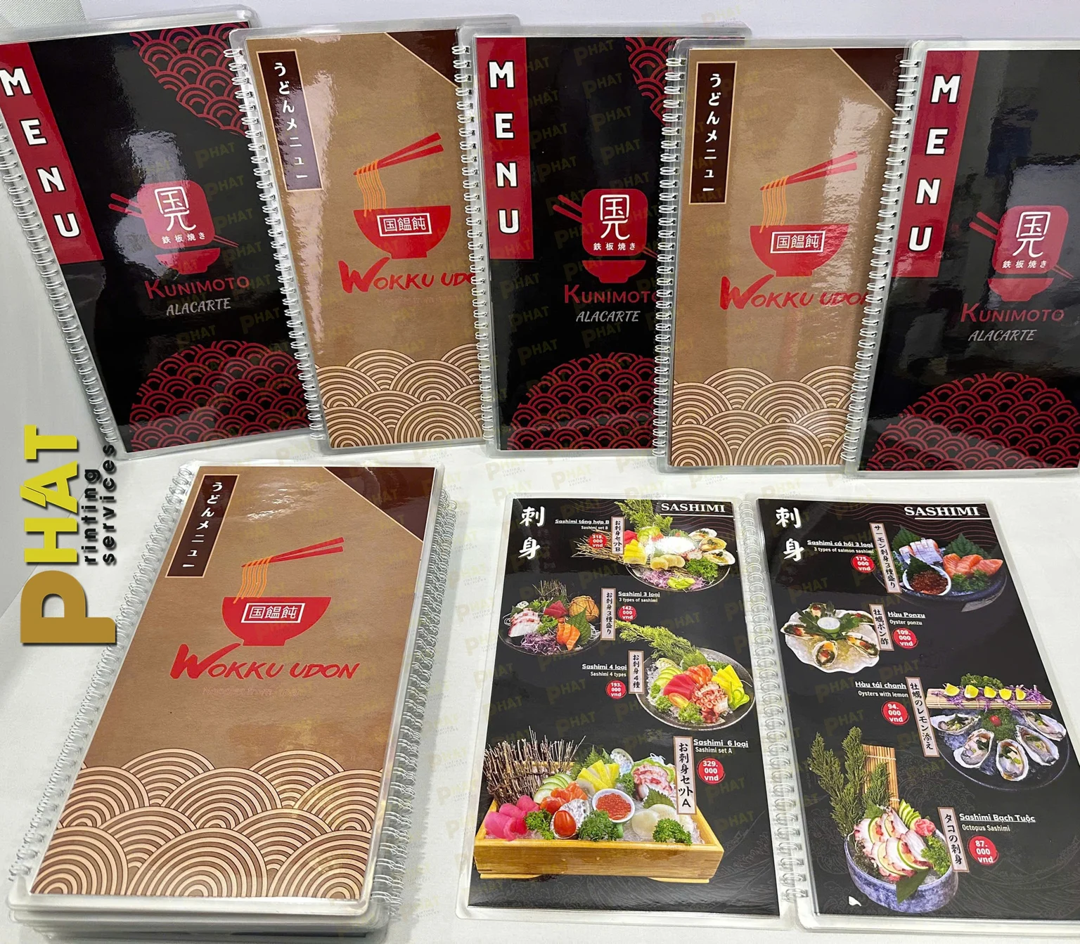 Gáy Menu: 3 Loại Khoen, Lò Xo Và Gáy Ốc Cần Kiểm Tra 4 Gáy menu lò xo trên các bộ bìa và trang món ăn của Nhà in Phát