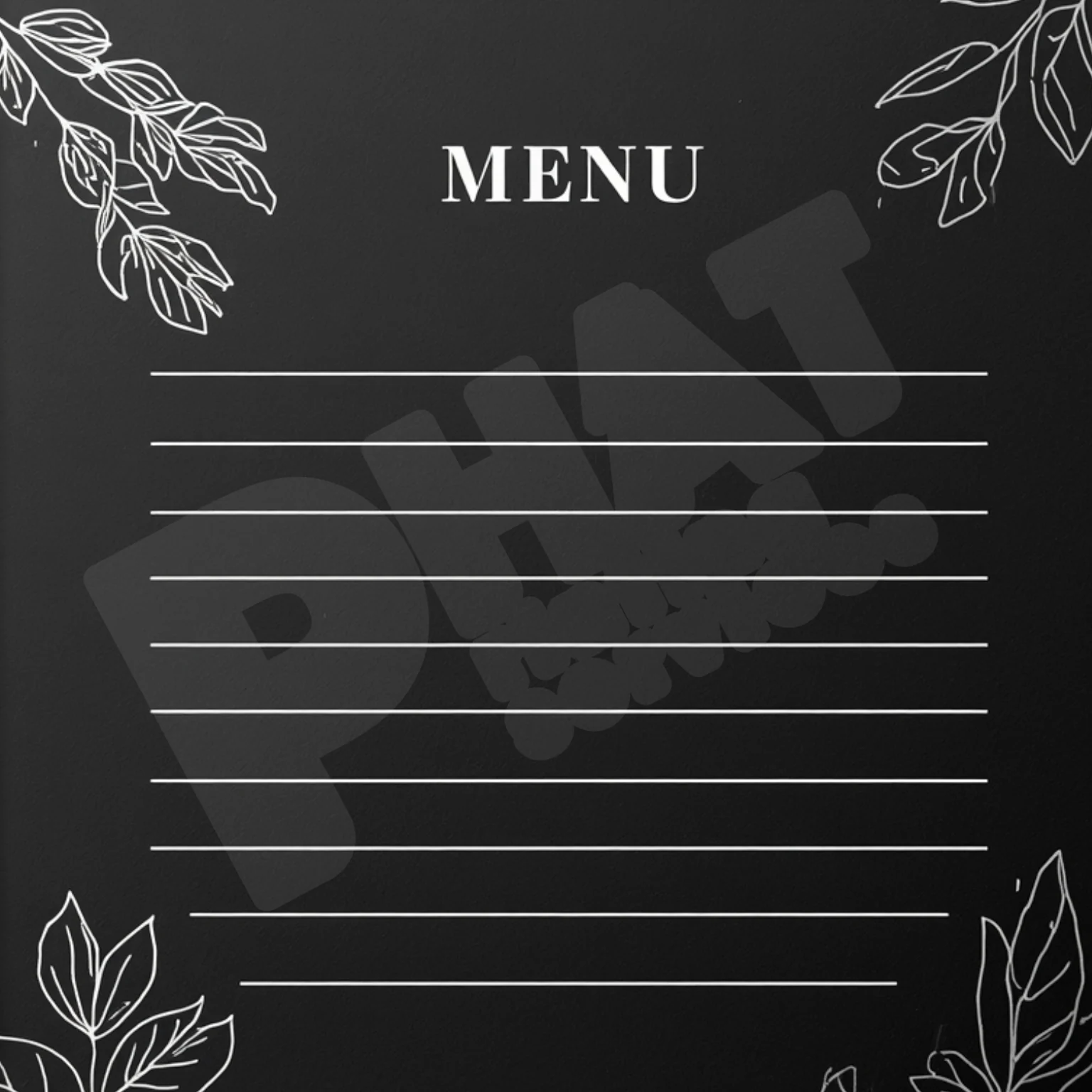Ảnh minh họa cận nét mực trắng trên nền giấy đen khi in menu giấy đen